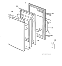 DOOR Diagram and Parts List for TAX4BNCBBL  General Electric Refrigerator