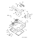 CONTROL PANEL & COOKTOP Diagram and Parts List for JBP21BC1WH  General Electric Range