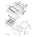 DOOR & DRAWER PARTS Diagram and Parts List for JBP19BC1WH  General Electric Range