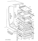 FRESH FOOD SECTION Diagram and Parts List for TFH30PRTAAA  General Electric Refrigerator