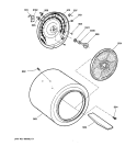 DRUM Diagram and Parts List for DWXR483EA0AA  General Electric Dryer