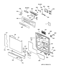 ESCUTCHEON & DOOR ASSEMBLY Diagram and Parts List for GSD5920F00BB  General Electric Dishwasher