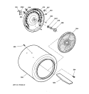 DRUM Diagram and Parts List for DNSR475EY2AA  General Electric Dryer