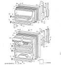 DOORS Diagram and Parts List for TBH24ZQERAD  General Electric Refrigerator