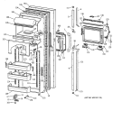 FRESH FOOD DOOR Diagram and Parts List for TFX27PFSNBB  General Electric Refrigerator