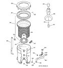 TUB, BASKET & AGITATOR Diagram and Parts List for WMSR2100T6WW  General Electric Washer