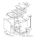 CABINET, COVER & FRONT PANEL Diagram and Parts List for WBSE5290A0WW  General Electric Washer