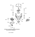 SUSPENSION, PUMP & DRIVE COMPONENTS Diagram and Parts List for WBSE5290A0WW  General Electric Washer