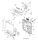 ESCUTCHEON & DOOR ASSEMBLY Diagram and Parts List for GSD3455F00CC  General Electric Dishwasher