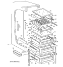 FRESH FOOD SHELVES Diagram and Parts List for TPJ24PRDBBB  General Electric Refrigerator