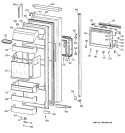 FRESH FOOD DOOR Diagram and Parts List for TPG24BFDBBB  General Electric Refrigerator