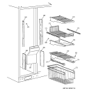 FREEZER SHELVES Diagram and Parts List for TPG24BFDBBB  General Electric Refrigerator