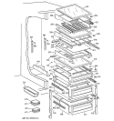 FRESH FOOD SHELVES Diagram and Parts List for TPG24BFDBBB  General Electric Refrigerator