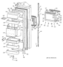FRESH FOOD DOOR Diagram and Parts List for TFG28ZFCHWW  General Electric Refrigerator