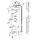 FRESH FOOD DOOR Diagram and Parts List for TFK28ZRBHAA  General Electric Refrigerator