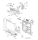 ESCUTCHEON & DOOR ASSEMBLY Diagram and Parts List for GSM2110F00AA  General Electric Dishwasher