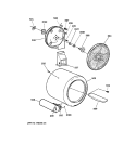 DRUM Diagram and Parts List for DBXR453GV3WW  General Electric Dryer