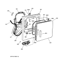 FRONT PANEL & DOOR Diagram and Parts List for DPSR465GA2AA  General Electric Dryer