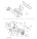 BACKSPLASH, BLOWER & MOTOR Diagram and Parts List for DNCD450GA1WC  General Electric Dryer