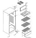 CABINET Diagram and Parts List for TAX10SNXDRWH  General Electric Refrigerator