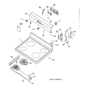 CONTROLS & COOKTOP Diagram and Parts List for RB787BC1BB  Hotpoint Range