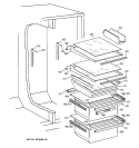 FRESH FOOD SHELVES Diagram and Parts List for CSG28DHCHWW  Hotpoint Refrigerator