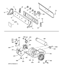 BACKSPLASH, BLOWER & DRIVE ASSEMBLY Diagram and Parts List for NWXR473GV3AA  Hotpoint Dryer