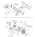 BACKSPLASH, BLOWER & DRIVE ASSEMBLY Diagram and Parts List for NJSR453GW3AA  Hotpoint Dryer