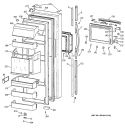 FRESH FOOD DOOR Diagram and Parts List for MSK28DHBHAA  General Electric Refrigerator