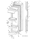 FRESH FOOD DOOR Diagram and Parts List for MSK28DRBHAA  General Electric Refrigerator