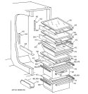 FRESH FOOD SHELVES Diagram and Parts List for MSK30DHBHAA  General Electric Refrigerator