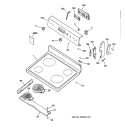 Part Location Diagram of WB57K10054 GE COOKTOP & GLASS Assembly