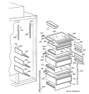 FRESH FOOD SECTION Diagram and Parts List for ZISB36DCB  General Electric Refrigerator