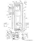 FREEZER DOOR Diagram and Parts List for ZISW42DCB  General Electric Refrigerator