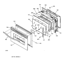 DOOR Diagram and Parts List for JK910BA1BB  General Electric Wall Oven