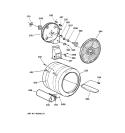 DRUM Diagram and Parts List for DPSR513GA2AA  General Electric Dryer