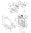 ESCUTCHEON & DOOR ASSEMBLY Diagram and Parts List for GSD5310D02AA  General Electric Dishwasher