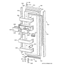 FRESH FOOD DOOR Diagram and Parts List for ZIS48NCB  General Electric Refrigerator