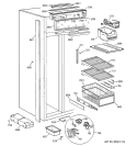 FREEZER SECTION Diagram and Parts List for ZIS48NCB  General Electric Refrigerator