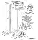 FREEZER SECTION Diagram and Parts List for ZISS36NCBSS  General Electric Refrigerator