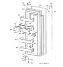 FRESH FOOD DOOR Diagram and Parts List for ZISS48DCBSS  General Electric Refrigerator
