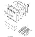 DOOR PARTS Diagram and Parts List for JGBP27BEA6WH  General Electric Range