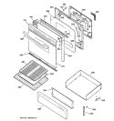 DOOR & DRAWER PARTS Diagram and Parts List for JGBP28WEA2WW  General Electric Range
