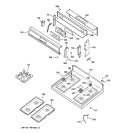 CONTROL PANEL & COOKTOP Diagram and Parts List for JGBP79AEB2AA  General Electric Range