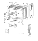 FREEZER DOOR Diagram and Parts List for TBG19PABURWW  General Electric Refrigerator