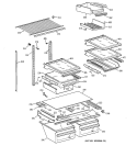 SHELF PARTS Diagram and Parts List for TBG19PABURWW  General Electric Refrigerator