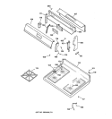 CONTROL PANEL & COOKTOP Diagram and Parts List for JGBS21PEC2WW  General Electric Range