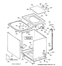 CABINET, COVER & FRONT PANEL Diagram and Parts List for WBXR1090A2AA  General Electric Washer
