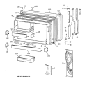 FREEZER DOOR Diagram and Parts List for CTG25GABURWW  Hotpoint Refrigerator