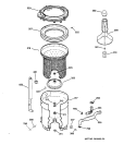 TUB, BASKET & AGITATOR Diagram and Parts List for VBXR1070W2AA  Hotpoint Washer